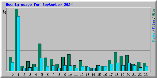 Hourly usage for September 2024